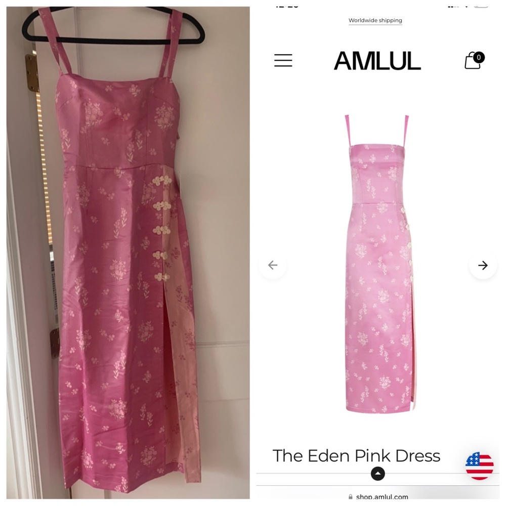 NWT never been worn. Pink Eden dress from Amlul, goes for $335 USD online.